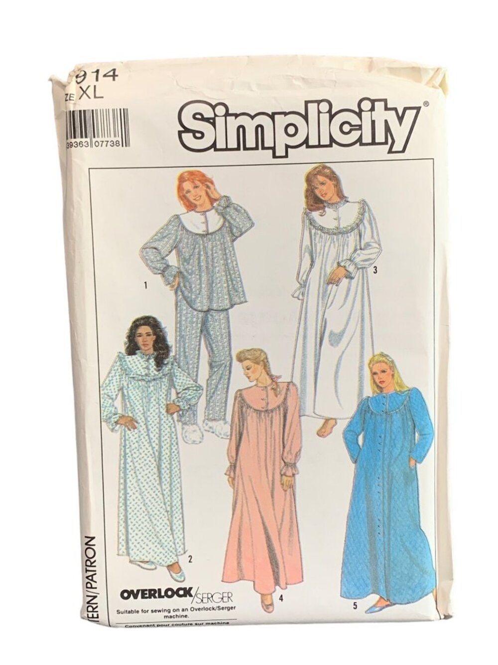 Simplicity 8914 Nightgown Sewing Pattern Size XLarge Uncut